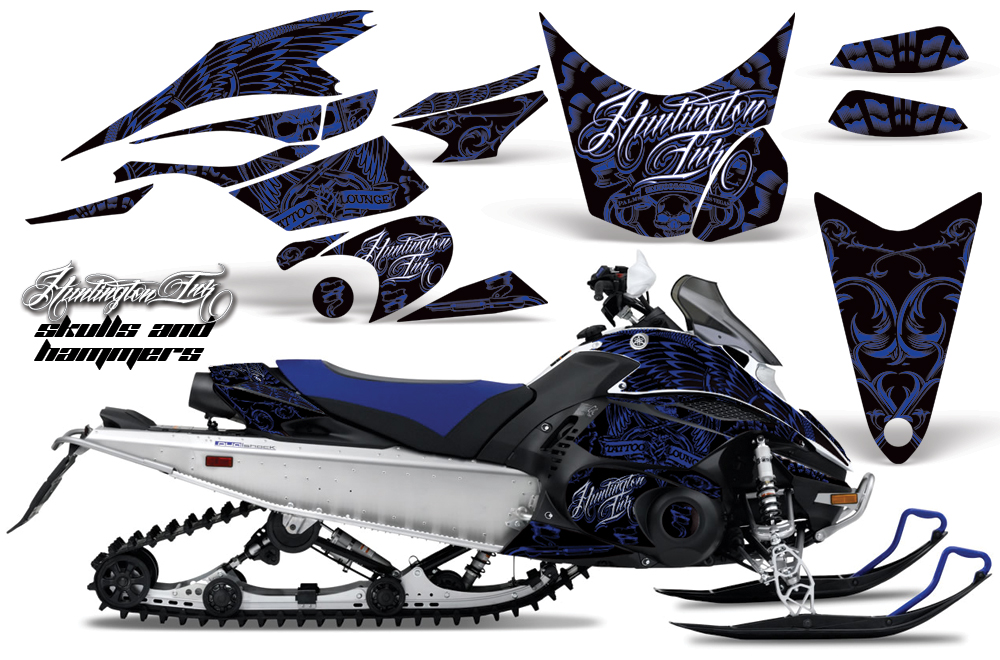 Yamaha FX Nytro Graphics Kit SKULLS N HAMMERS BLUE BLACK
